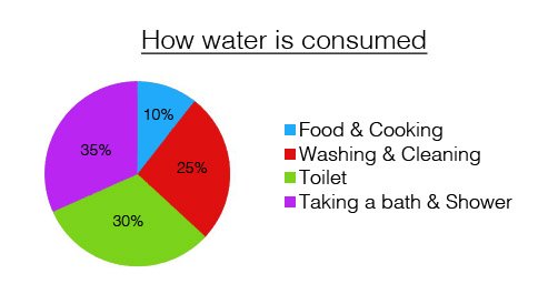 Water Consumption Chart in percentage