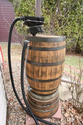 Profile view of my rainbarrel setup